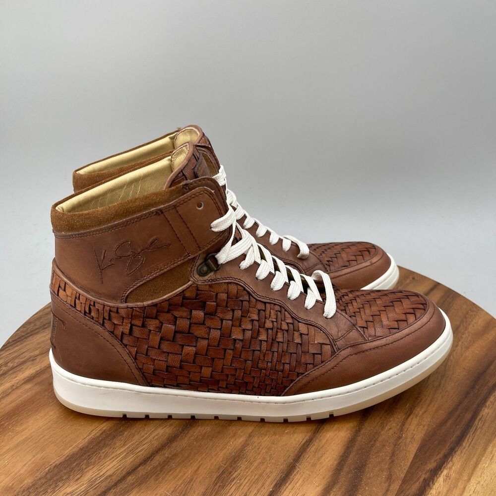 TAFT Men's Rapido Woven Leather High-Top Sneakers - Size 11 US / 44 EU